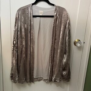CHICO'S Silver Velvet Jacket